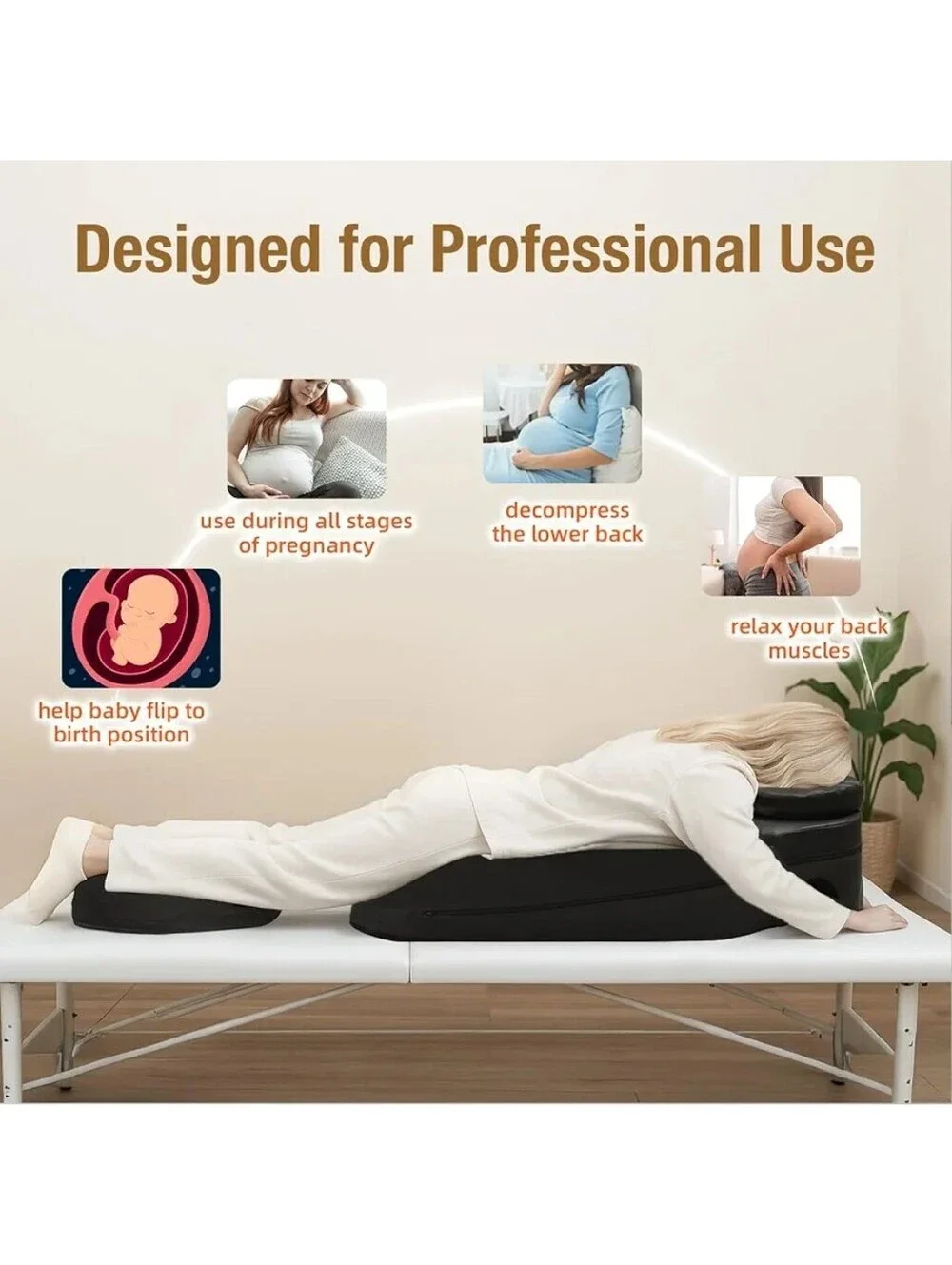 Pregnancy Massage Cushion & Headrest Prenatal Bolster Full Body Support